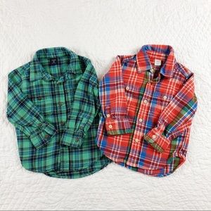 Baby Gap 2T boys cotton flannel button front shirt